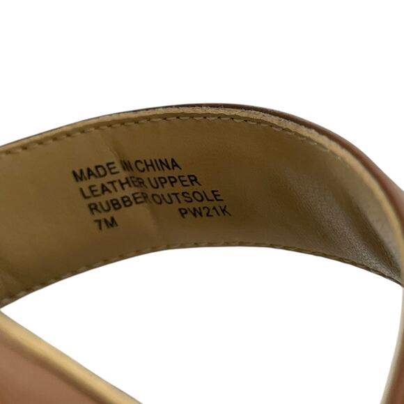 Michael Kors Paloma Flex Mule Sandals Gold Block Heel Brown Size 7M - Picture 11 of 11